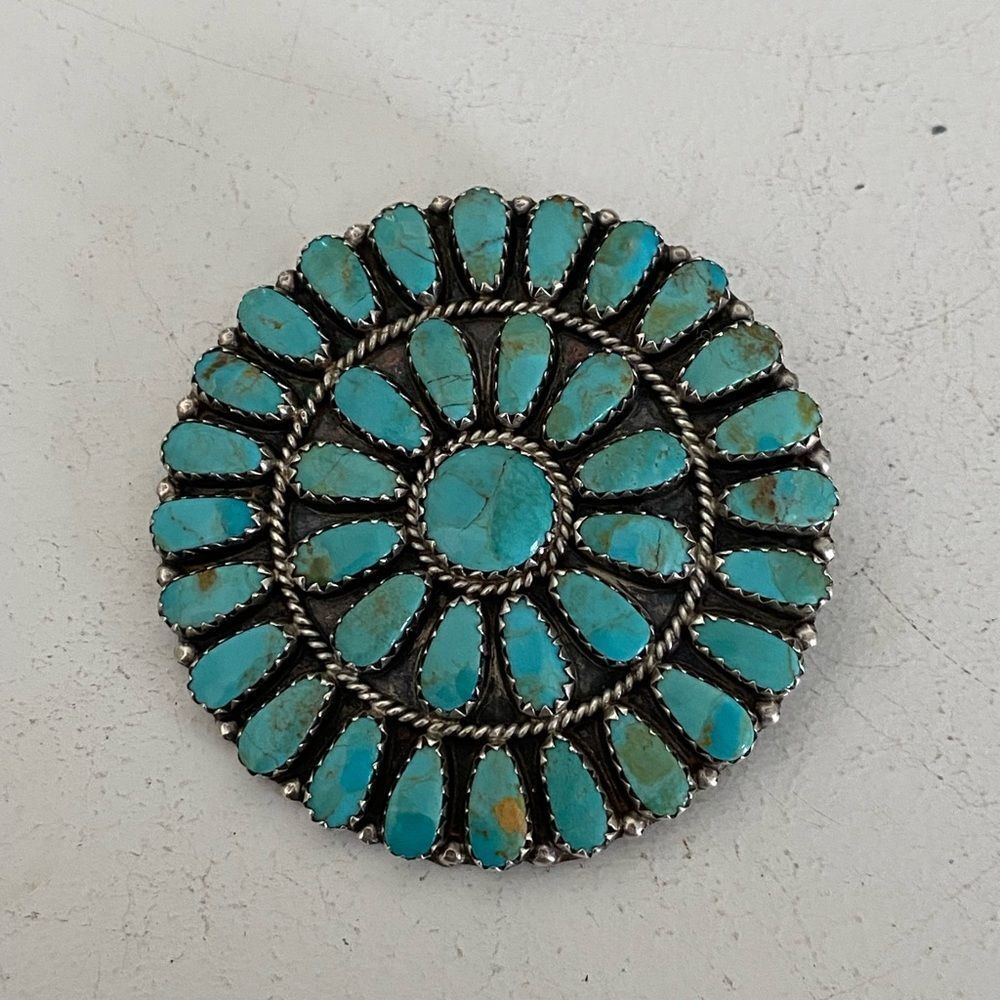 Vintage Navajo Larry Moses Begay Turquoise Pendant/Brooch